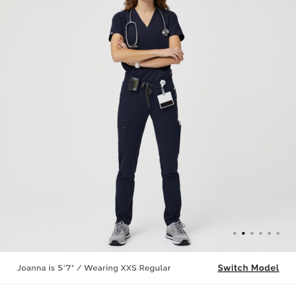 Figs Yola Skinny Scrub Pants L Quiet Navy